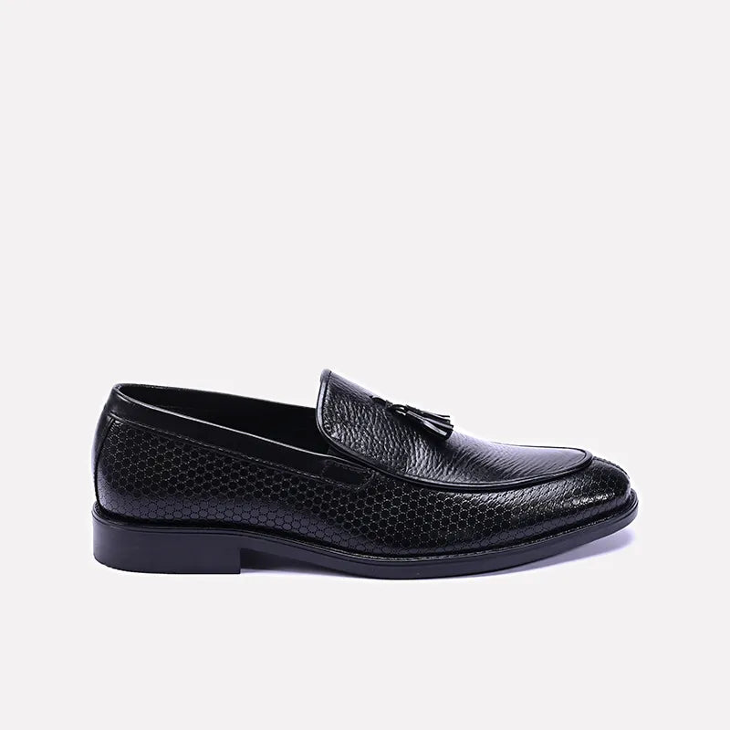 apex mens black dress tassel loafers