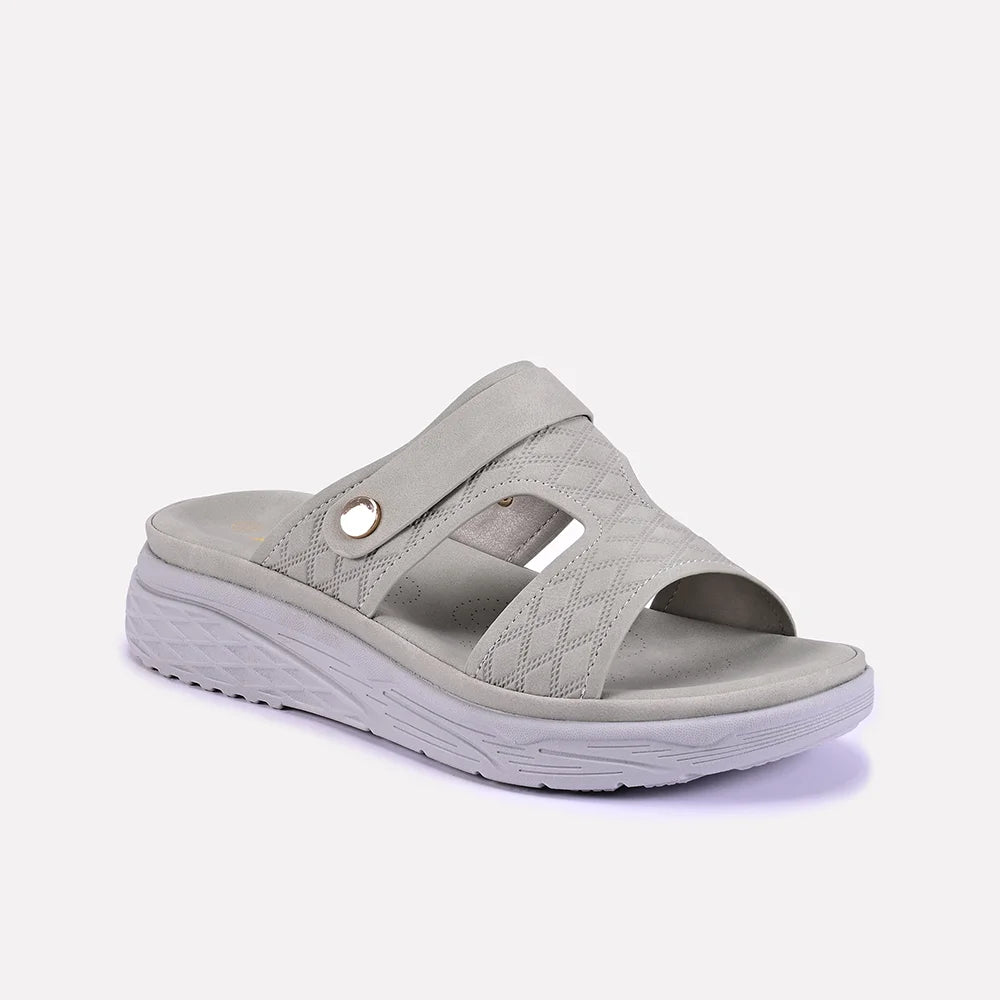 arabella light gray casual slippers