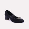 astrid black fancy court shoes