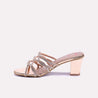 astrid peach bridal heel slippers for women