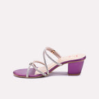 Avessa Dark Purple Block Heel Fancy Slippers 0412798