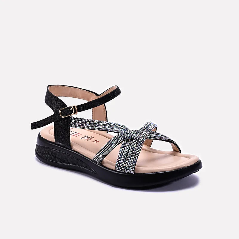 Baby Girls Black Casual Sandals