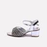 Silver Fancy Sandals for Girls