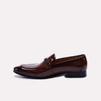 barrett brown glossy slip on dress shoes for men
