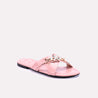 berenice peach fancy criss cross slippers