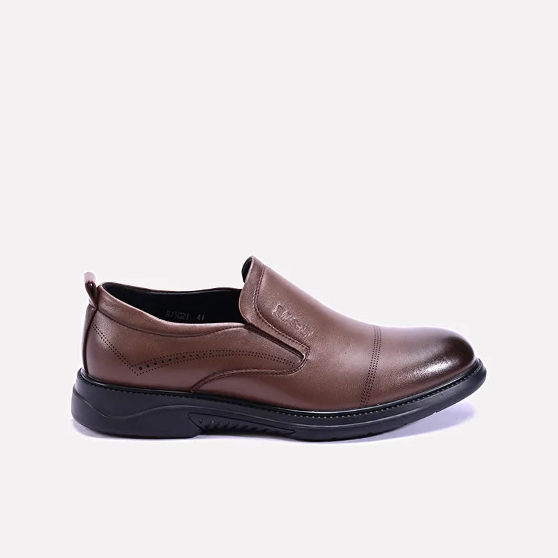 bexley mens brown slip on dress shoes