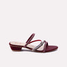 birgit women maroon fancy slippers