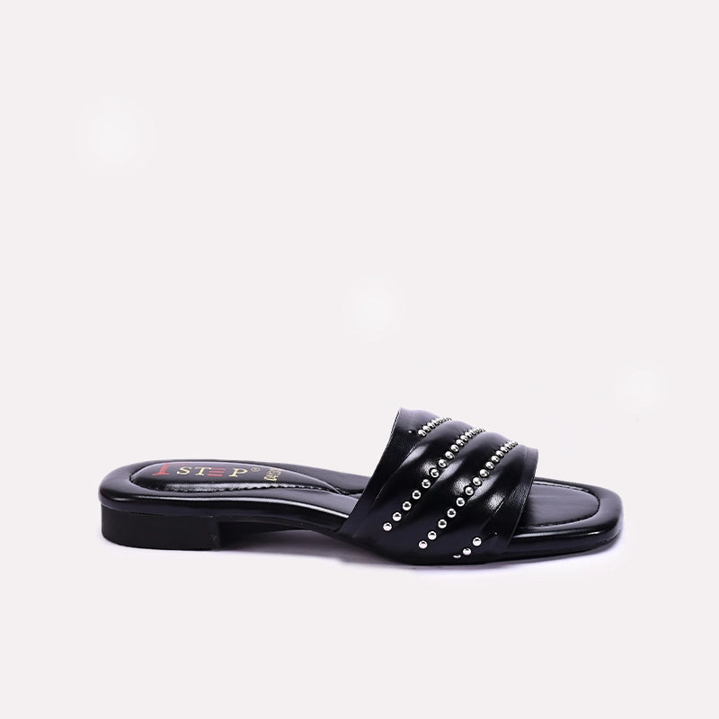Black Casual Flat Slippers 0413185