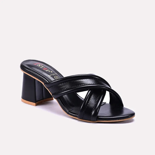 Black Casual Heel Slippers 0413390