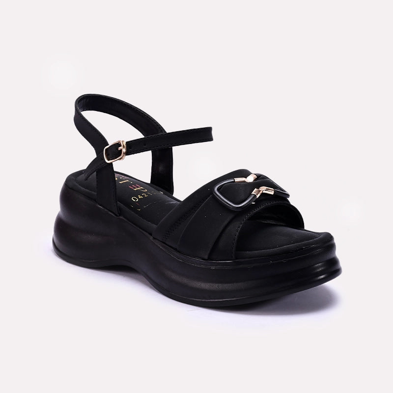 Black Casual Platform Sandals 0421500