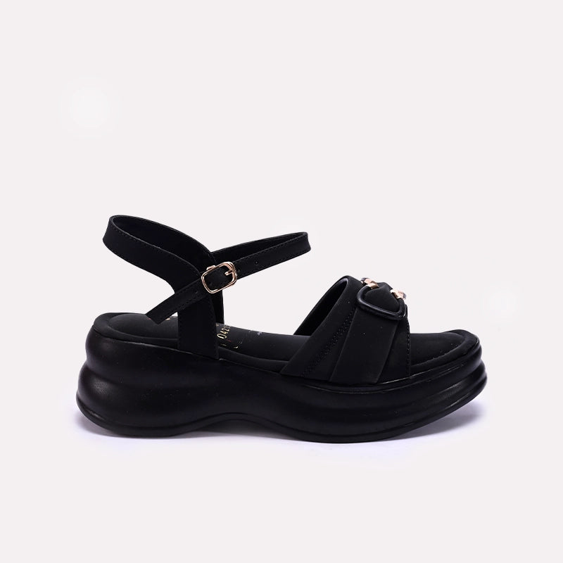 Black Casual Platform Sandals 0421500