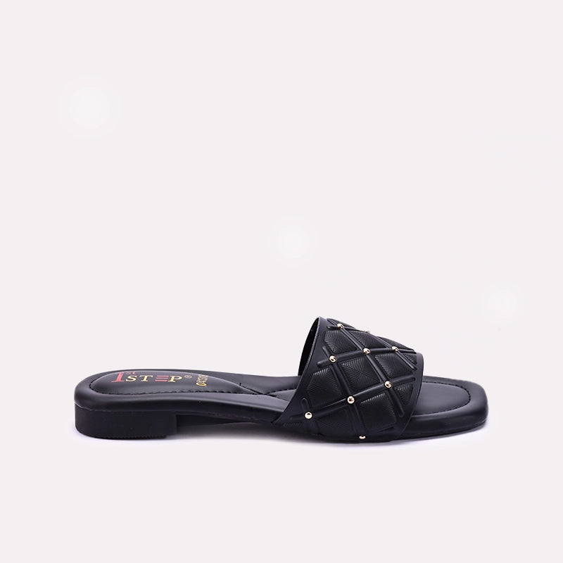 Womens Black Casual Slippers