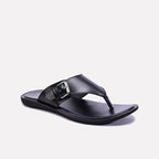 black casual strap slides for men