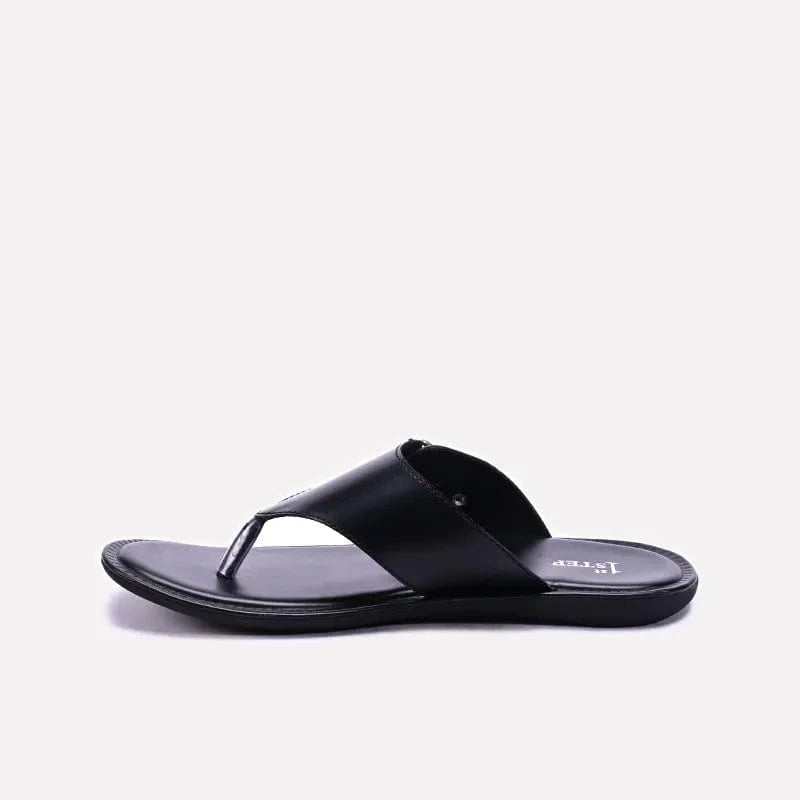 mens black casual strap slides