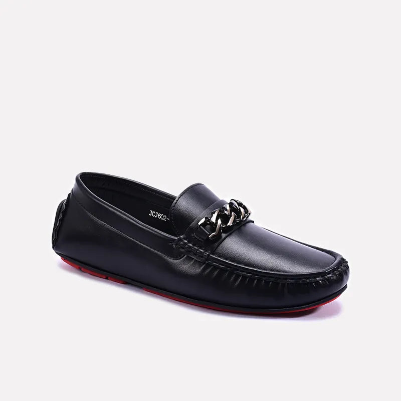 Black Chain Loafers For Men 0130950