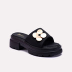 Black Chunky Casual Slippers 0413198