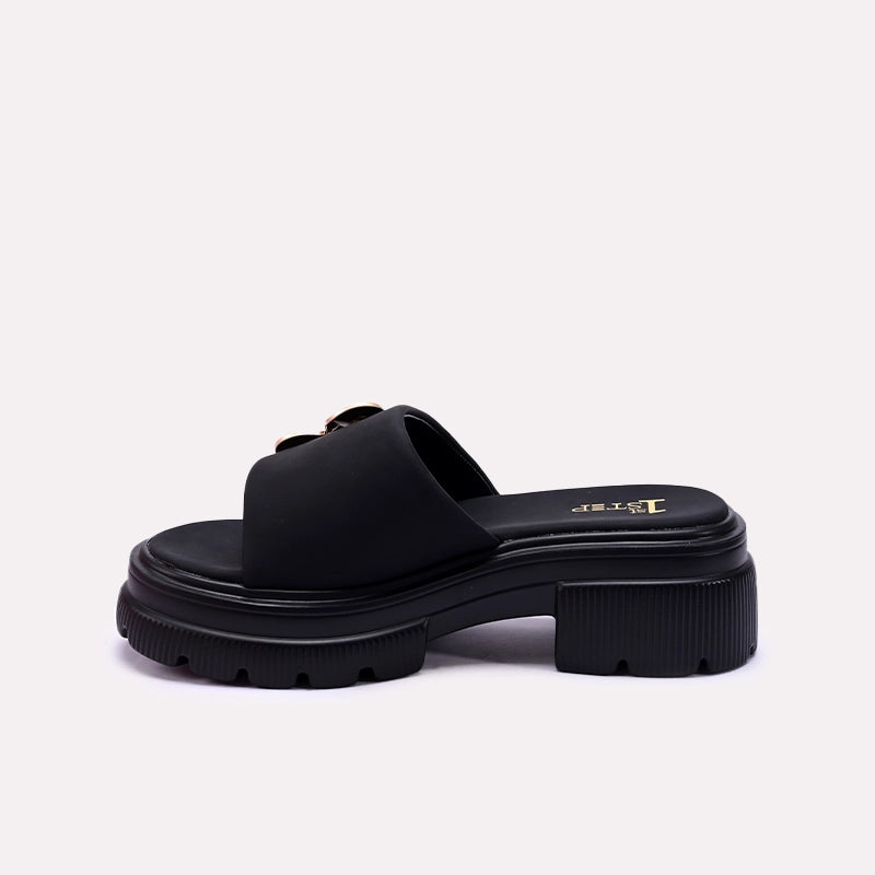 Black Chunky Casual Slippers 0413198