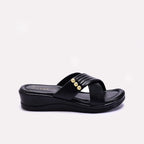 Womens Black Comfy Casual Slippers