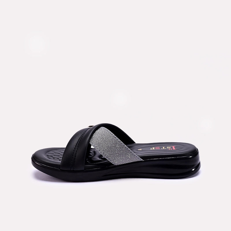 Black Comfy Casual Slippers for Women