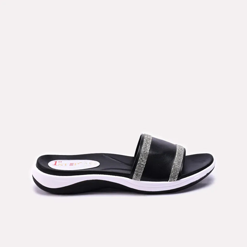 Womens Black Comfy Casual Slippers