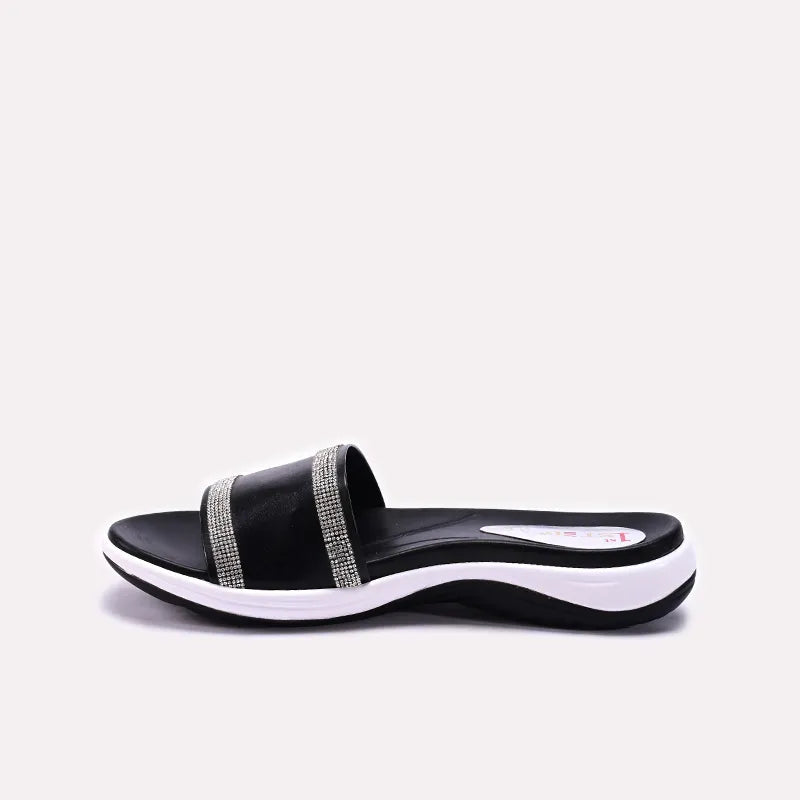 Black Comfy Casual Slippers for Women