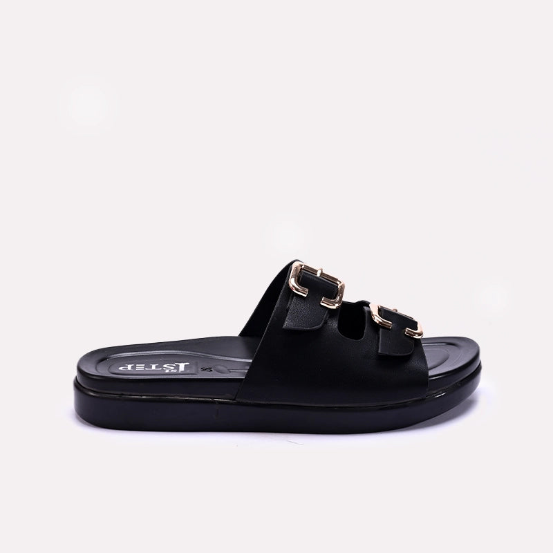 Womens Black Comfy Casual Slippers