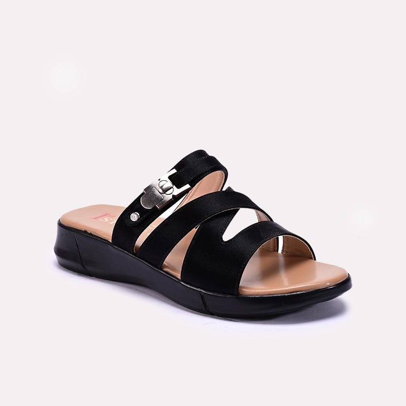 Black Comfy Casual Slippers 0413144