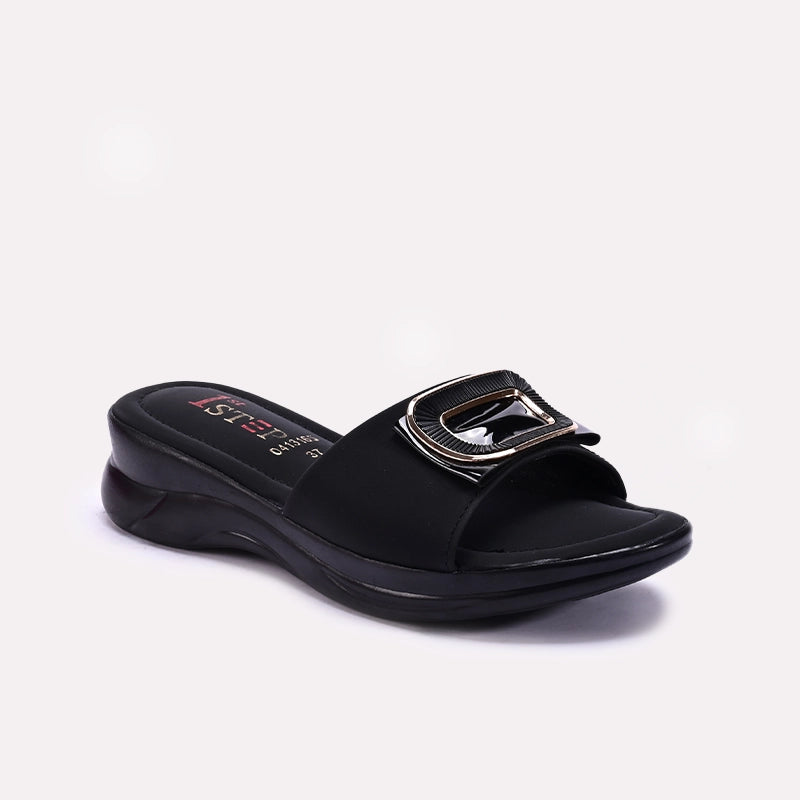 Black Comfy Casual Slippers 0413165