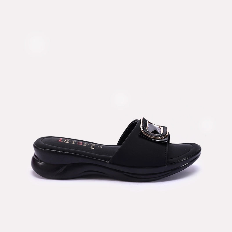 Black Comfy Casual Slippers 0413165