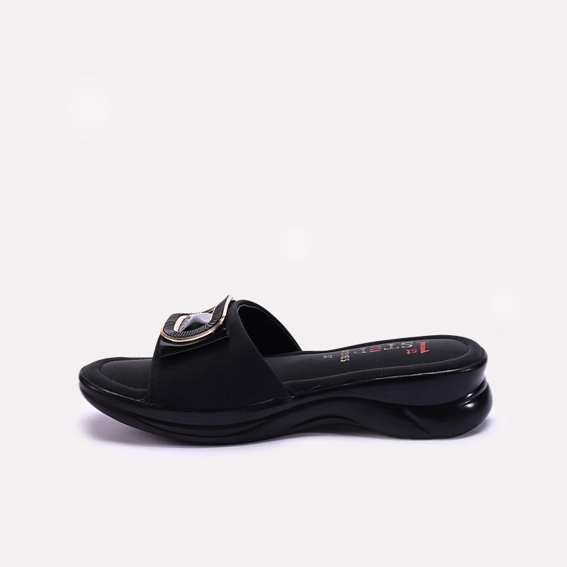 Black Comfy Casual Slippers 0413165