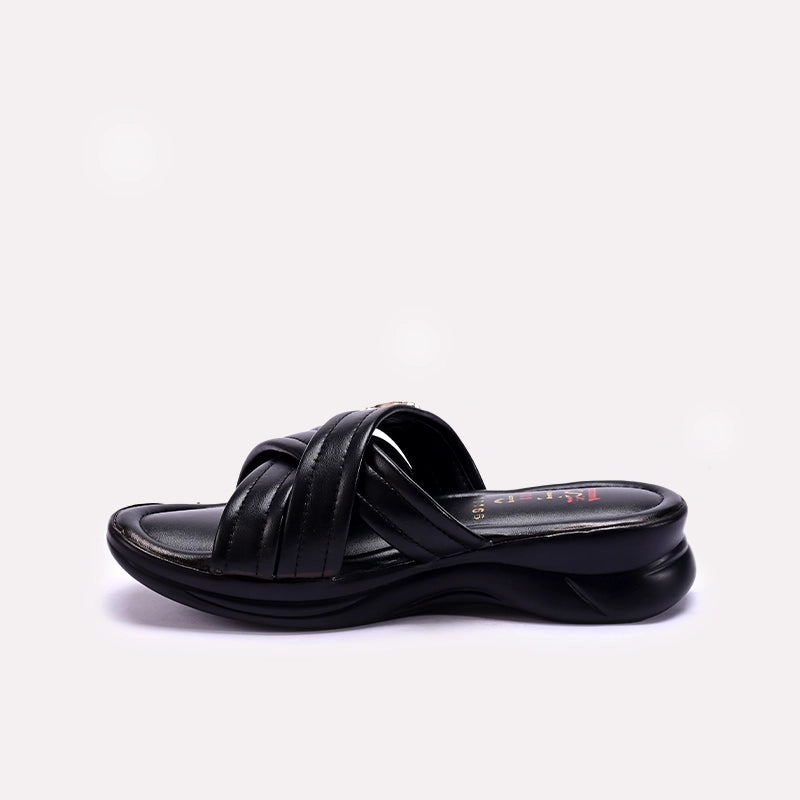Black Comfy Casual Slippers for Women