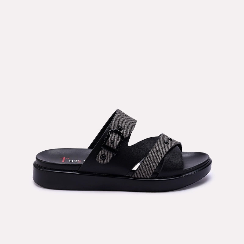 Black Comfy Casual Slippers 0413325