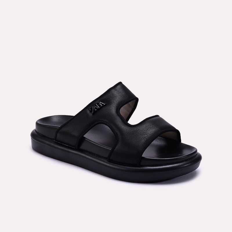 Black Comfy Casual Slippers 0413330