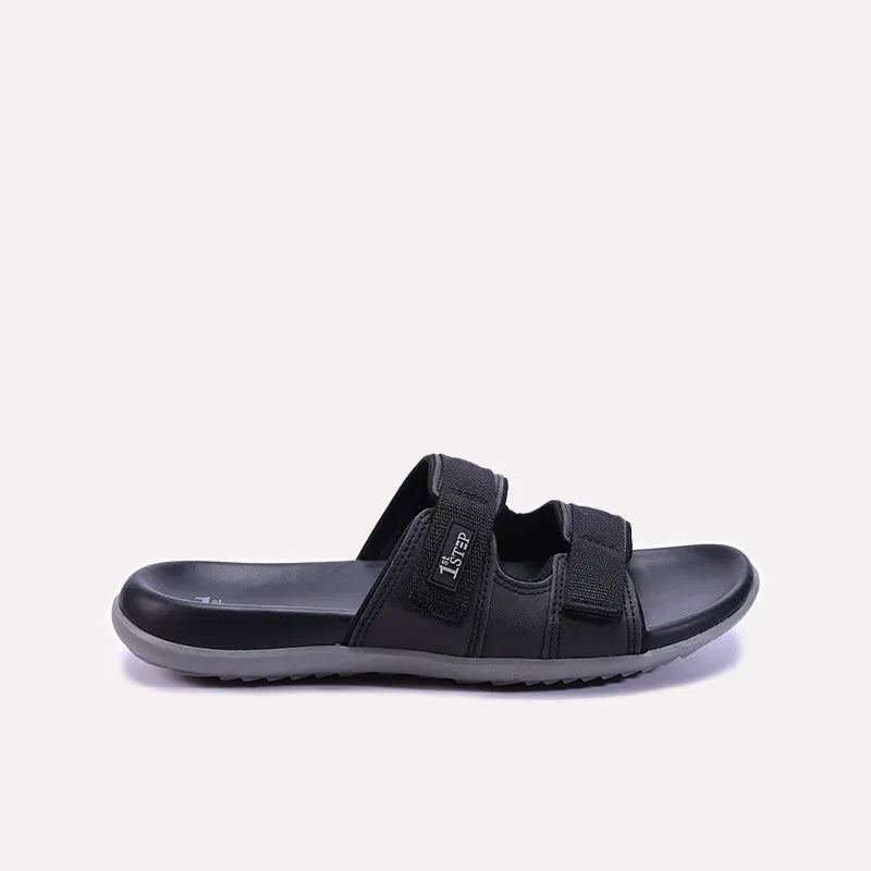 Black Comfy Casual Slippers For Men 0151064
