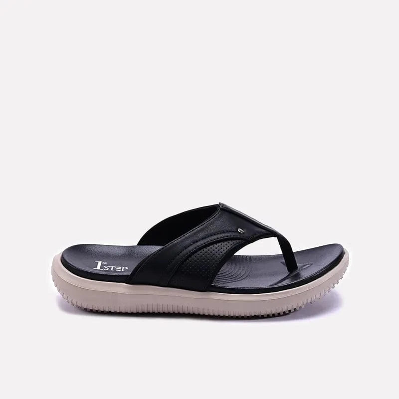 black comfy flip flops mens