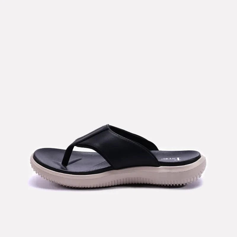 mens black comfy flip flops