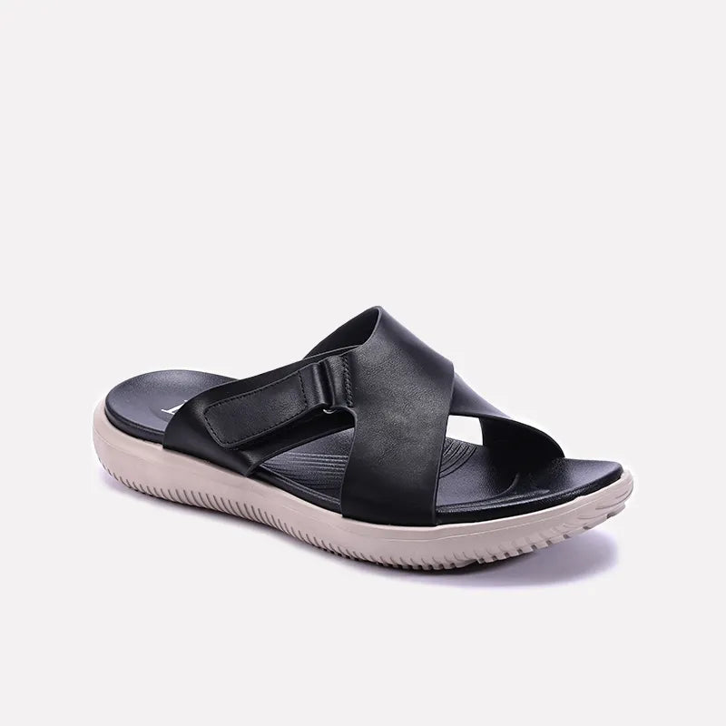 Black Criss Cross Soft Slippers 0151067