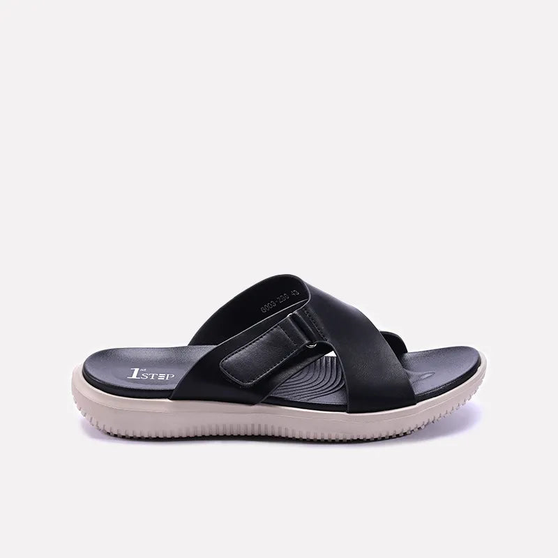 Black Criss Cross Soft Slippers 0151067