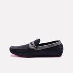 Black Dual Ton Textured Loafers 0130938