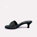 Black Fancy Heel Slippers for Women