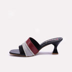 Black Fancy Heel Slippers for Women