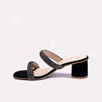 Black Fancy Heel Slippers 0413155