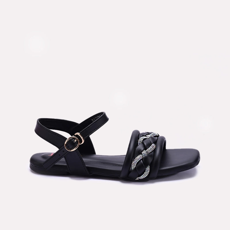 Womens Black Fancy Sandals