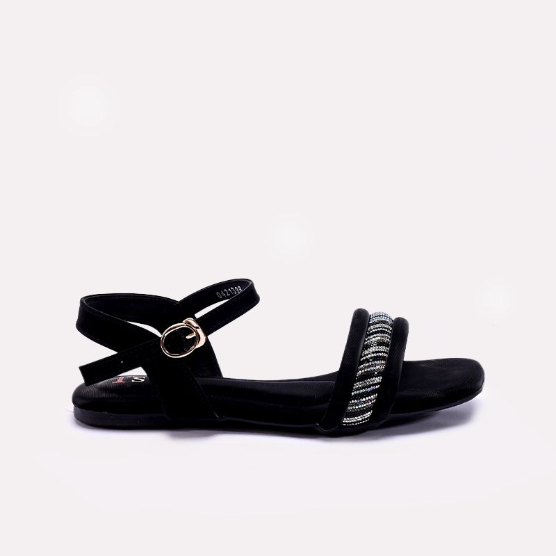 Womens Black Fancy Sandals