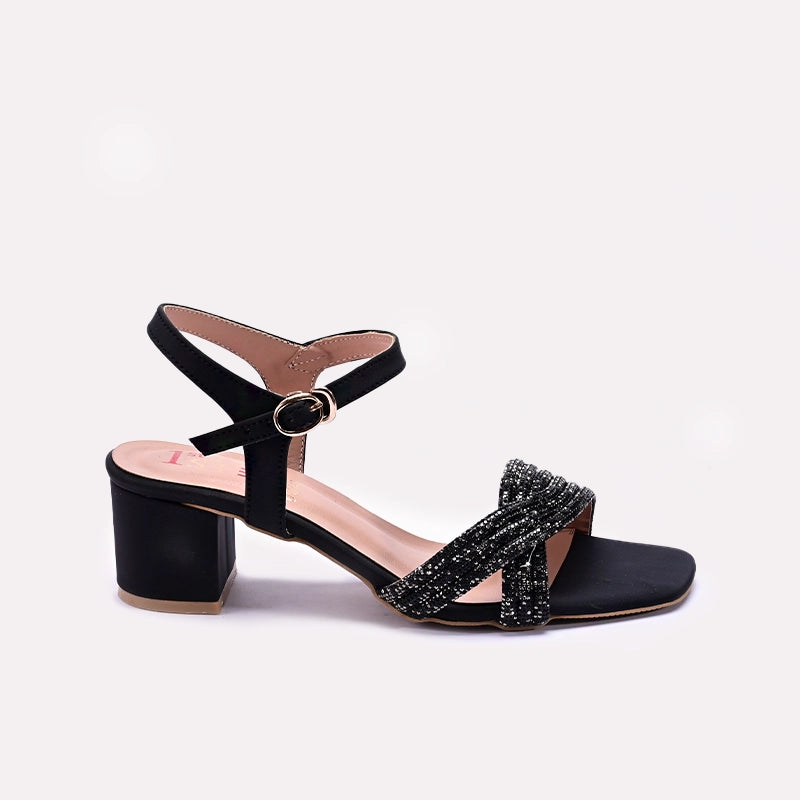Womens Black Fancy Sandals