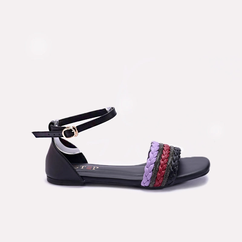 Womens Black Fancy Sandals