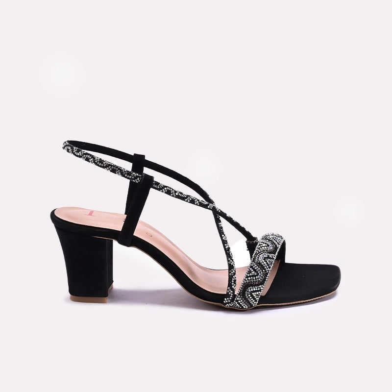 Womens Black Fancy Sandals