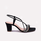 Womens Black Fancy Sandals