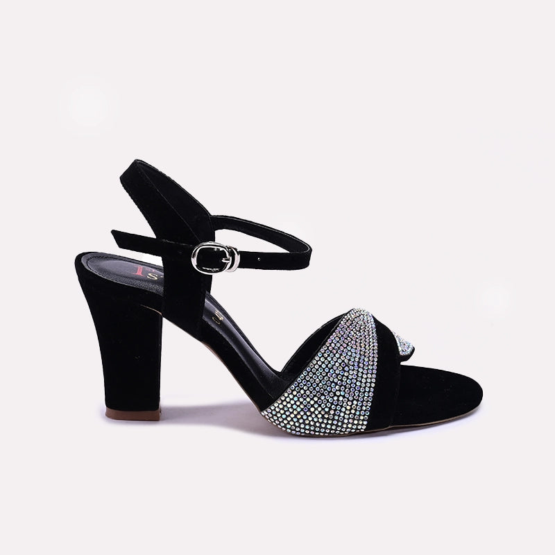 Womens Black Fancy Sandals