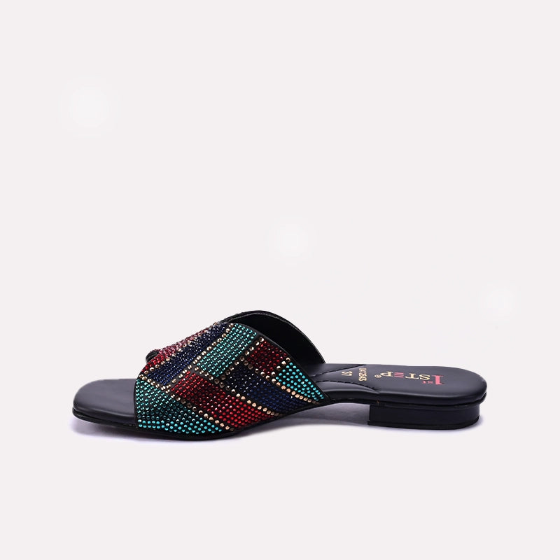 Black Fancy Slippers for Women